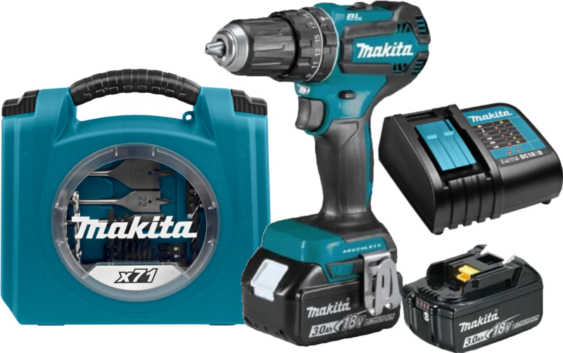 Makita DHP485SFJ + 71-delige bit- en borenset